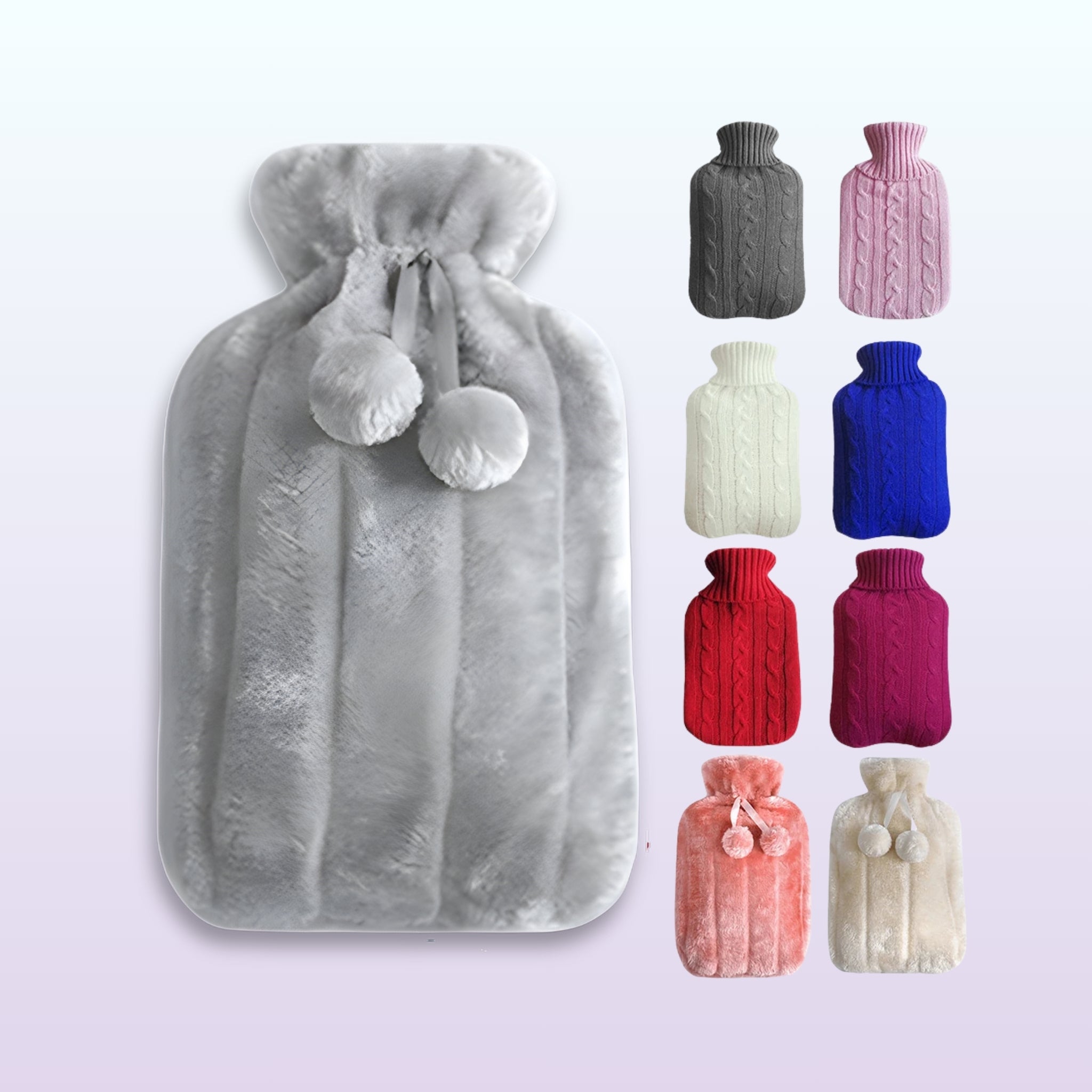 2L Plush Hot Water Bottle with Cover