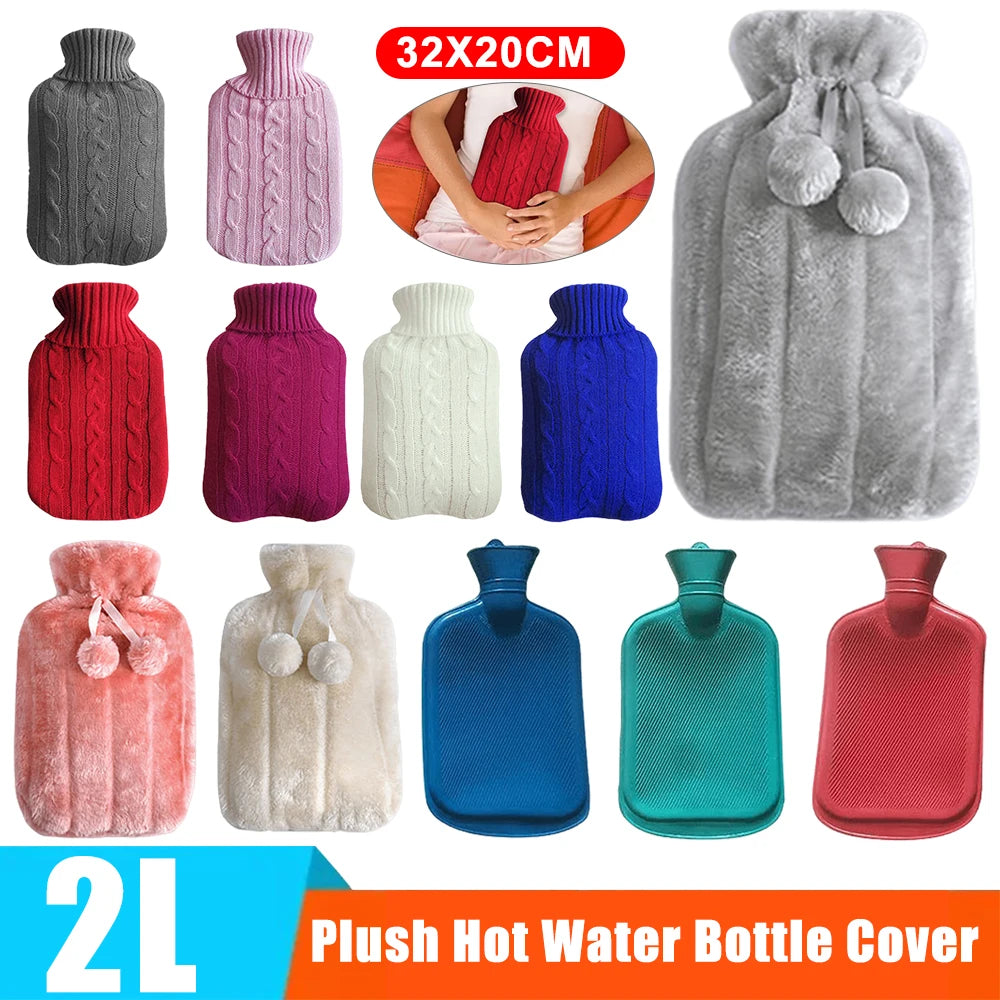 2L Plush Hot Water Bottle with Cover